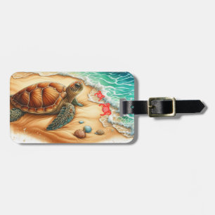 Étiquette À Bagage Sea Life Turquoise Océan