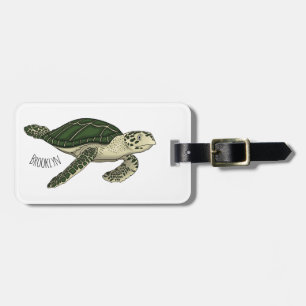 Étiquette À Bagage Sea turtle cartoon