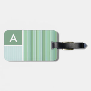 Étiquette À Bagage Seafoam, Sage Green, & Baby Blue Stripes