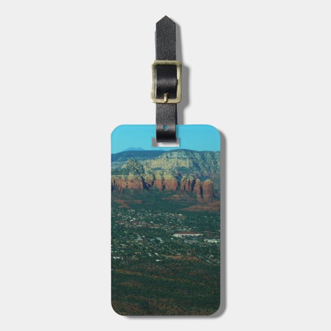 Étiquette À Bagage Sedona et Coffee Pot Rock vus d'en haut (Devant Vertical)