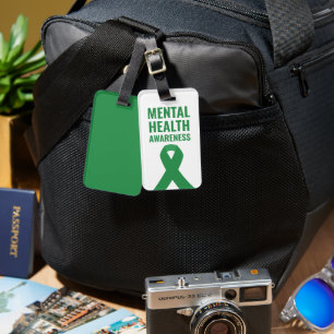 Étiquette À Bagage Sensibilisation à la santé mentale Ribbon vert