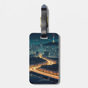 Étiquette À Bagage Séoul Corée du Sud Vue nocturne