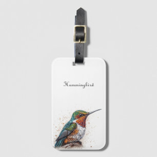 Étiquette À Bagage Serenade de colibri bijou, personnalisé