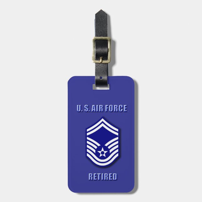 Étiquette À Bagage Sergent-major principal USAF (Devant Vertical)