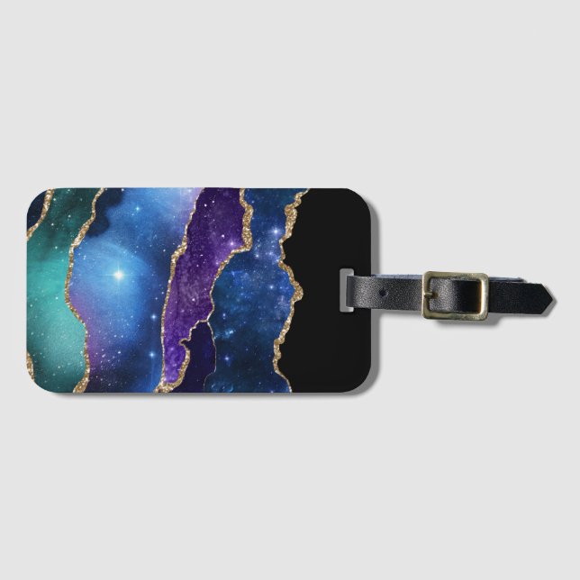 Étiquette À Bagage Série Galaxy Agate Design 13  (Devant Horizontal)