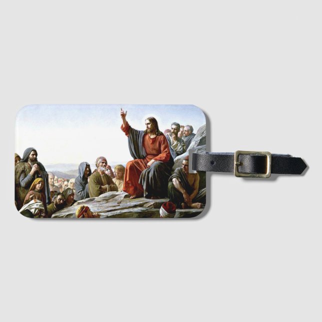 Étiquette À Bagage Sermon sur le Mont - Carl Bloch peinture (Devant Horizontal)