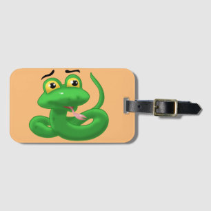 Étiquette À Bagage Serpent Cartoon Doux Et Doux