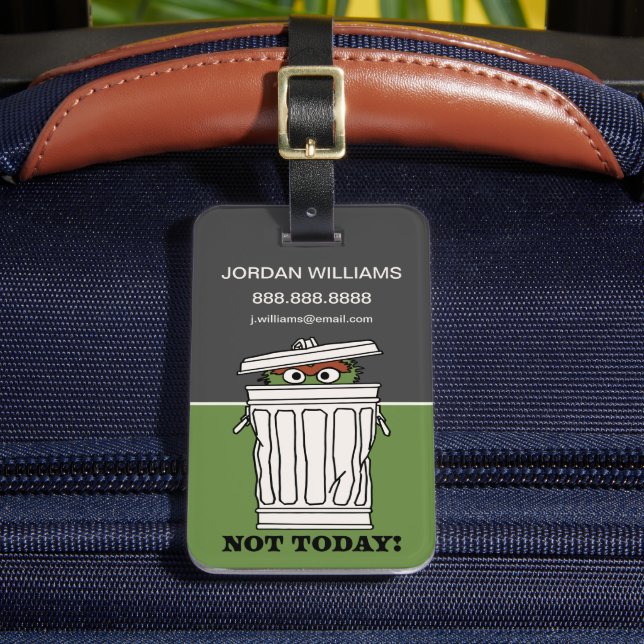 Étiquette À Bagage Sesame Street | Oscar le grincheux | Ajoutez vos i (Insitu Rectoal 2)