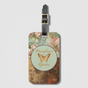 Étiquette À Bagage Shabby chic grunge style sac floral