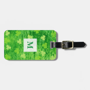 Étiquette À Bagage Shamrock Monogramme - étiquette de bagage personna