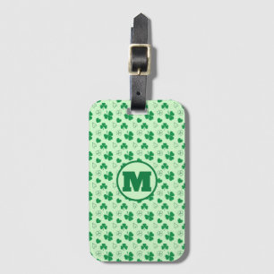Étiquette À Bagage Shamrock monogramme personnalisé motif vert Lugga