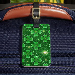 ÉTIQUETTE À BAGAGE SHAMROCKS CELTIQUES IRLANDAIS VERTS