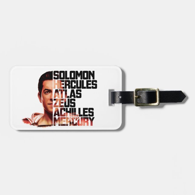 Étiquette À Bagage SHAZAM ! | Shazam Closeup Acronyme graphique (Devant horizontal)