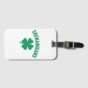 Étiquette À Bagage Shenanigans Shamrock Saint-Patrick Rétro 