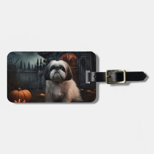 Étiquette À Bagage Shih Tzu Halloween Épouvantable