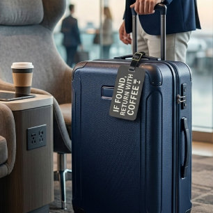 Étiquette À Bagage Si trouvé, retournez avec du café drôle sarcasme