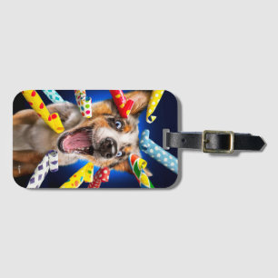 Étiquette À Bagage Sifflets de fête pour chien heureux