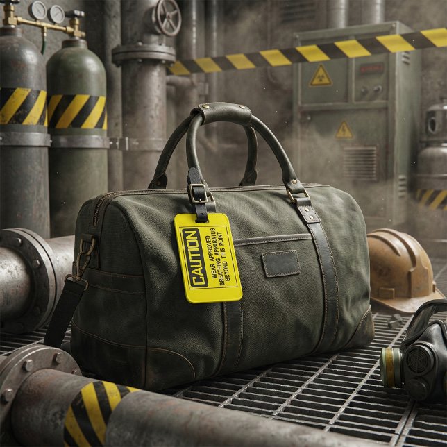 Étiquette À Bagage Signal de prudence Porter un appareil respiratoire (Créateur téléchargé)