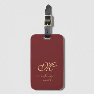 Étiquette À Bagage Signature personnalisée Bourgogne or