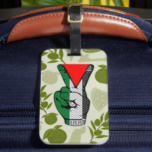 Étiquette À Bagage Signe de victoire à la main Résistance Symbole du
