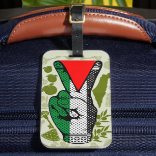 Étiquette À Bagage Signe de Victoire Main Résistance Symbole Triangle