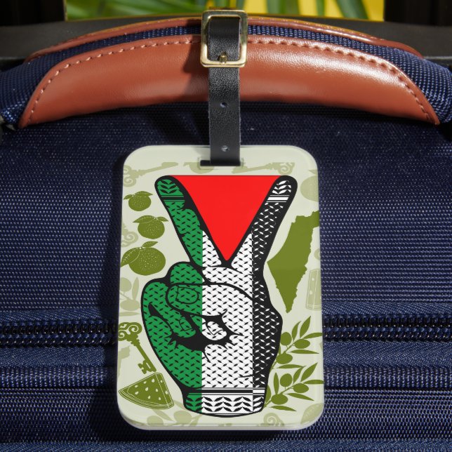 Étiquette À Bagage Signe de Victoire Main Résistance Symbole Triangle (Insitu Rectoal 2)