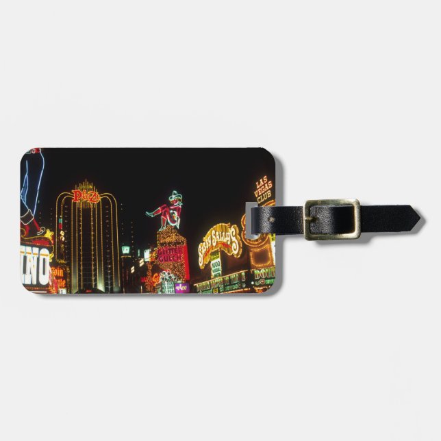Étiquette À Bagage Signe Las Vegas Night Time Neon Lights Casinos (Devant horizontal)
