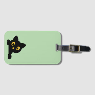 Étiquette À Bagage Silhouette de chat mignon