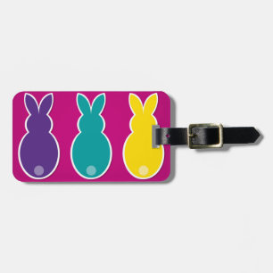 Étiquette À Bagage Silhouette de lapin de Pâques