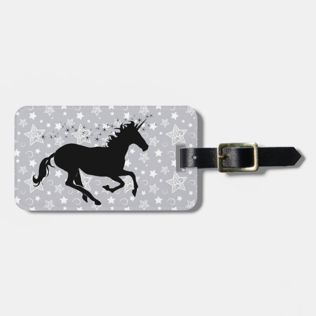 Étiquette À Bagage Silhouette de licorne (Devant horizontal)