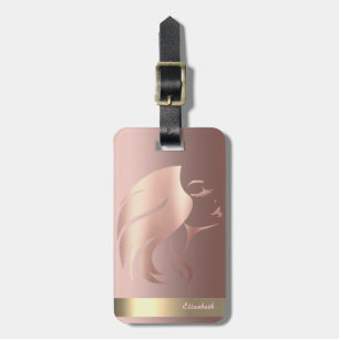 Étiquette À Bagage Silhouette de visage de fille cool moderne - Perso