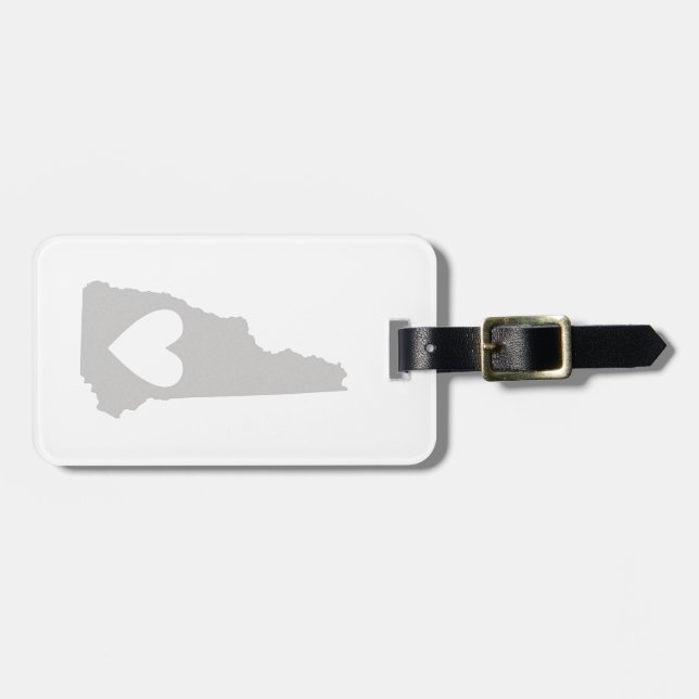 Étiquette À Bagage Silhouette d'état du New Hampshire de coeur (Devant horizontal)