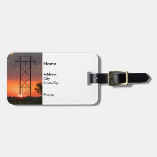 Étiquette À Bagage Silhouette du coucher de soleil des lignes d'alime