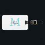 Étiquette À Bagage simple ajout de nom monogramme rose rouge jeton<br><div class="desc">belle conception</div>