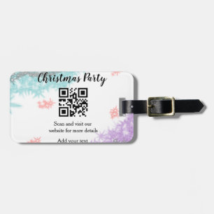 Étiquette À Bagage Simple christmas party website barcode QR add name