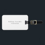Étiquette À Bagage Simple clair élégant minimaliste blanc moderne<br><div class="desc">Design simple blanc,  moderne,  minimaliste carte de visite. Ce modèle peut être customisé pour répondre à tous les métiers professionnels.</div>