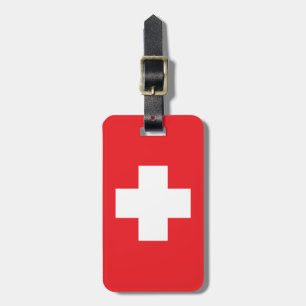 Étiquette À Bagage Simple Classique Suisse Croix Rouge Blanche Suisse