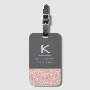 Étiquette À Bagage Simple élégant Parties scintillant rose mignonne N