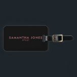 Étiquette À Bagage Simple et moderne<br><div class="desc">Customisez avec votre nom et votre profession pour convenir à votre marque d'entreprise. Accessoires modernes et élégants pour votre entreprise. Il dispose d'un magnifique texte moderne à customiser avec votre nom et le titre de votre emploi. Convient à toutes les entreprises : patron professionnel, avocat, designer, designer d'intérieur, styliste de...</div>