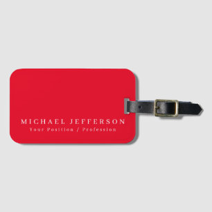 Étiquette À Bagage Simple minimaliste simple élégant moderne rouge