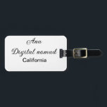Étiquette À Bagage Simple minimum ajouter votre nom texte place calif<br><div class="desc">Conception</div>