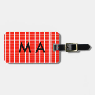 Étiquette À Bagage Simple monogramme ajouter votre nom lettre man min