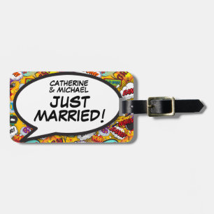 Étiquette À Bagage SIMPLEMENT MARIÉ Voix Bubble Fun Retro Comic Book
