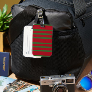 Étiquette À Bagage Simplement rouge et vert Joyeux motif de Noël