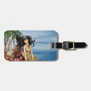 Étiquette À Bagage Sirène sur l'étiquette de bagage de plage