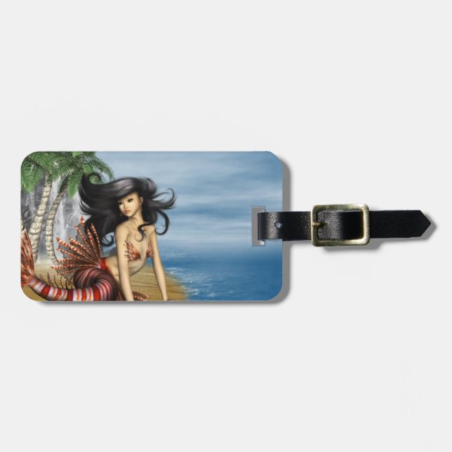 Étiquette À Bagage Sirène sur l'étiquette de bagage de plage (Devant horizontal)