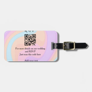 Étiquette À Bagage site web de mariage rsvp q r code ajouter nom text
