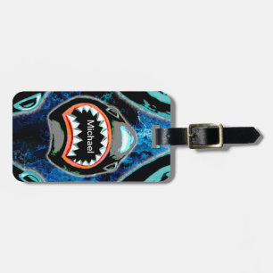 Étiquette À Bagage Skark Mania Drôle Illustration de dessin animé