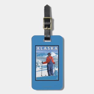 Étiquette À Bagage Ski en affiche de Vintage voyage de l'Alaska