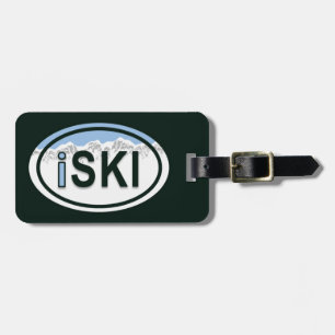 Étiquette À Bagage Ski "iSKI" Oval Mountain Bagages